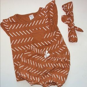 Rust Baby Outfit with Headband